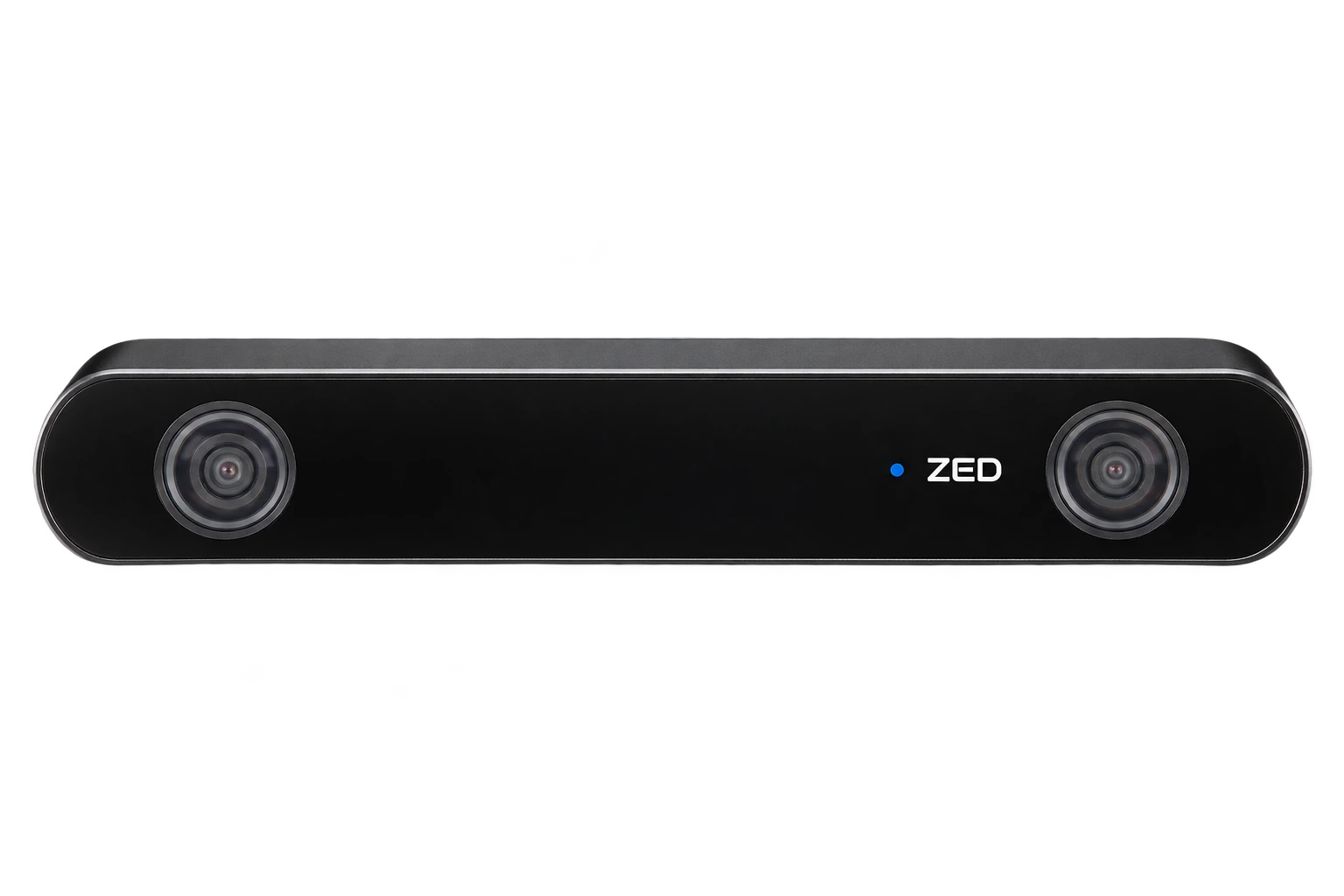 The black Stereolabs ZED 2i stereo camera with two lenses
